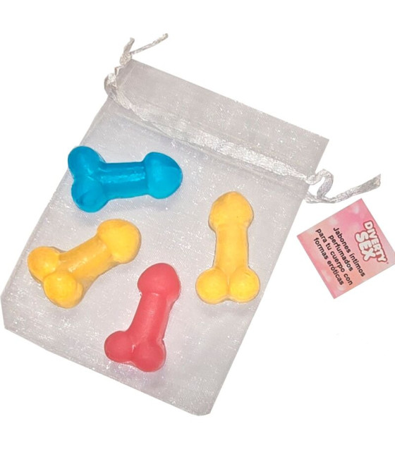 DIABLO PICANTE - 4 MINI SAPONI PROFUMATI A FORMA DI PENE
