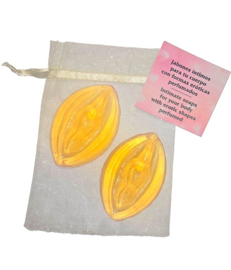 DIABLO PICANTE - 2 VAGINA SHAPED PERFUMED SOAPS RED