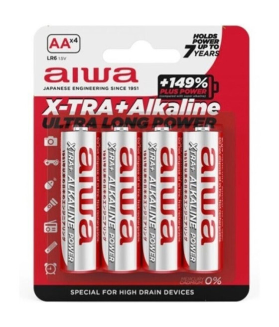 AIWA - X-TRA ALKALINE AA ALKALINE BATTERIE LR6 BLISTER*4
