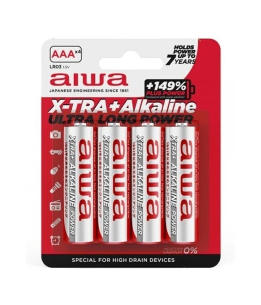 AIWA - BATTERIA ALCALINA X-TRA AAA LR03 BLISTER*4