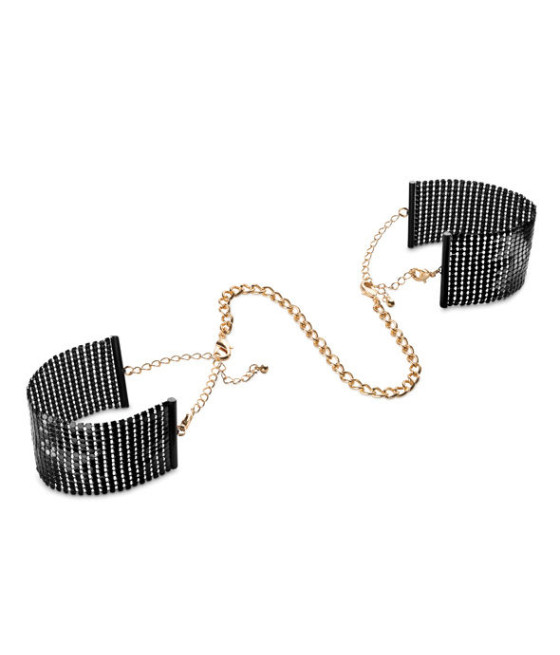 BIJOUX - DÉSIR MÉTALLIQUE HANDSCHELLEN AUS SCHWARZEM METALLGEWEBE