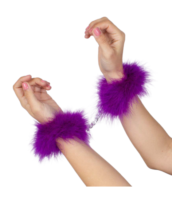 SECRETPLAY - PURPLE MARABOU HANDCUFFS