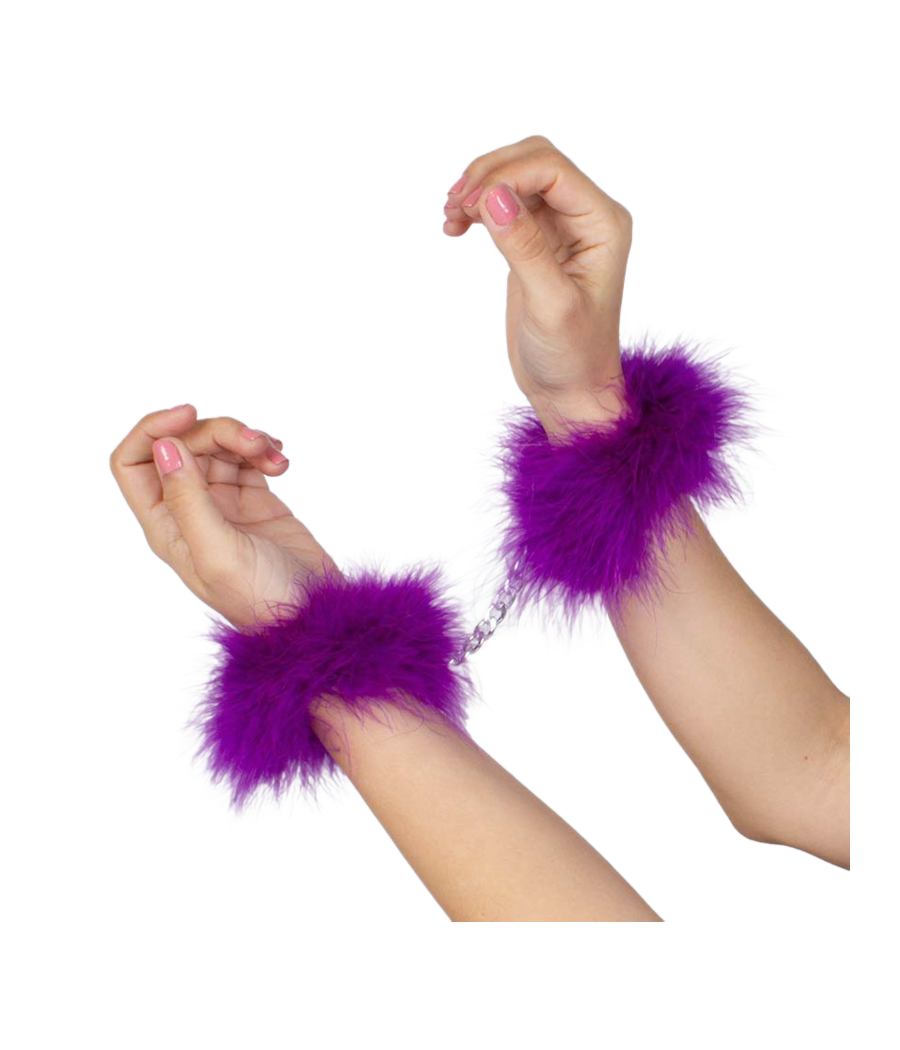 SECRETPLAY - PURPLE MARABOU HANDCUFFS