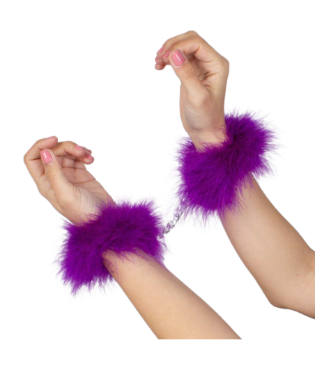 SECRETPLAY - PURPLE MARABOU HANDCUFFS