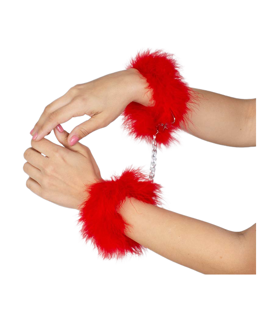 SECRETPLAY - RED MARABOU HANDCUFFS