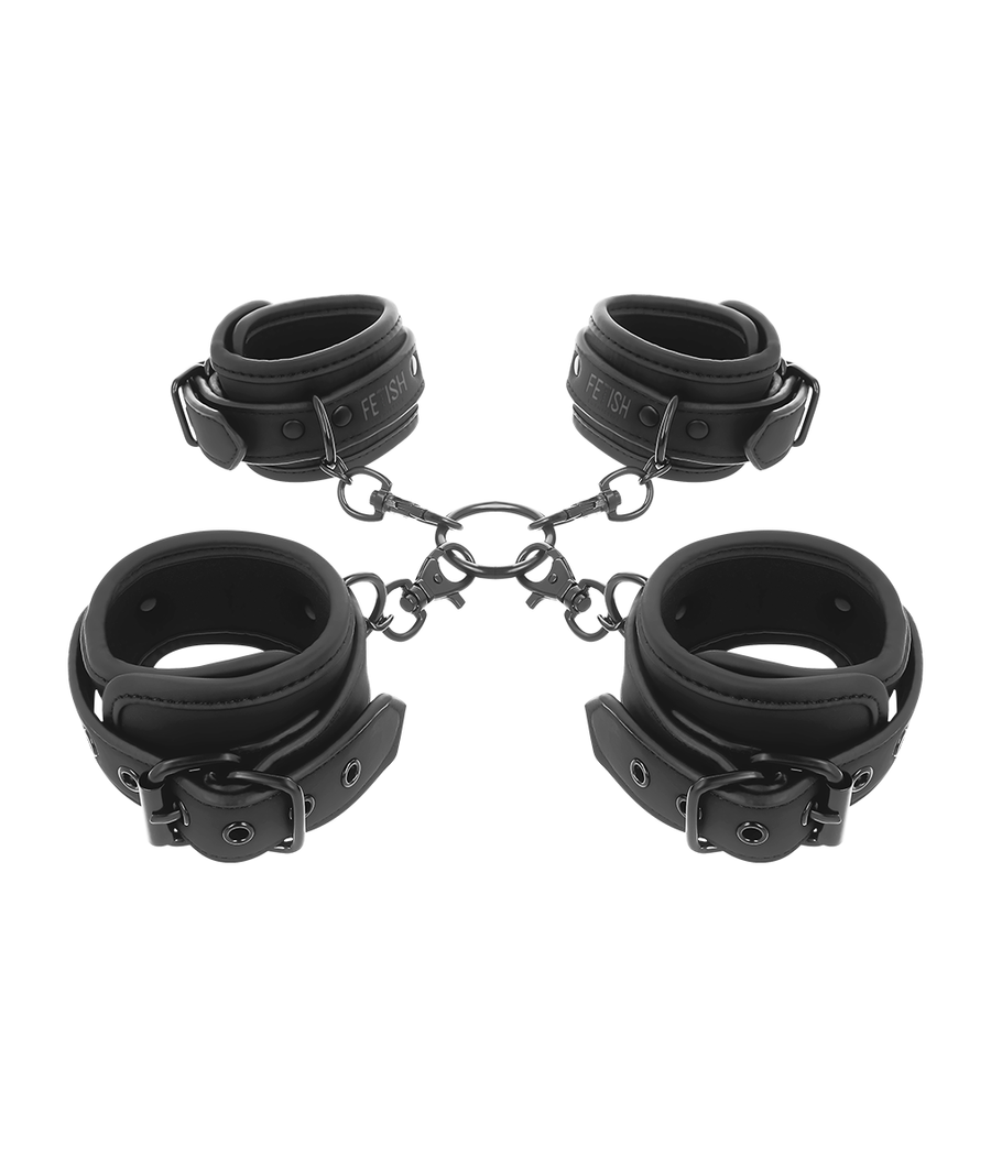 FETISH SUBMISSIVE - SET DI MANETTE PER MANI E CAVIGLIE CON FODERA IN NOPRENE