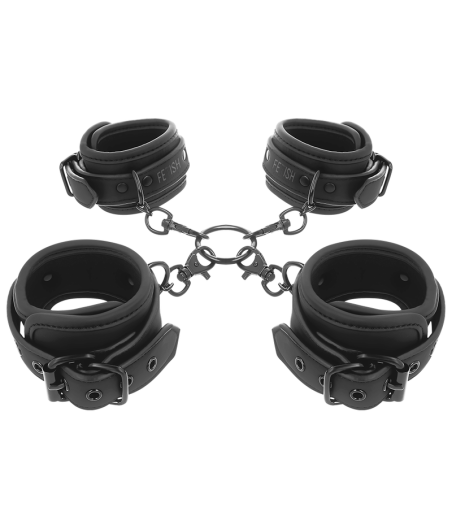 FETISH SUBMISSIVE - CONJUNTO DE ALGEMAS DE MÃOS E TORNOZELO COM FORRO DE NOPRENE