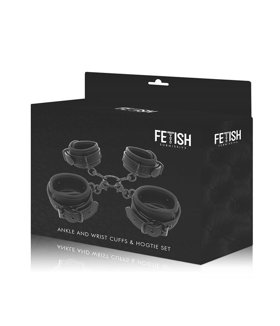 FETISH SUBMISSIVE - CONJUNTO DE ALGEMAS DE MÃOS E TORNOZELO COM FORRO DE NOPRENE