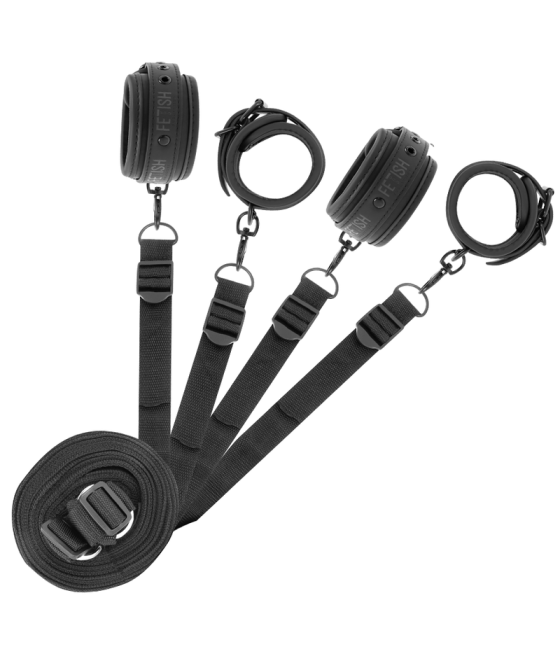 FETISH SUBMISSIVE - SET DI MANETTE E CRAVATTE CON FODERA IN NOPRENE