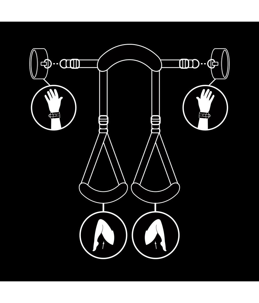 FETISH SUBMISSIVE - POSITION MIT OFFENEN BEINEN UND HANDSCHELLEN MIT NOPRENE-FUTTER