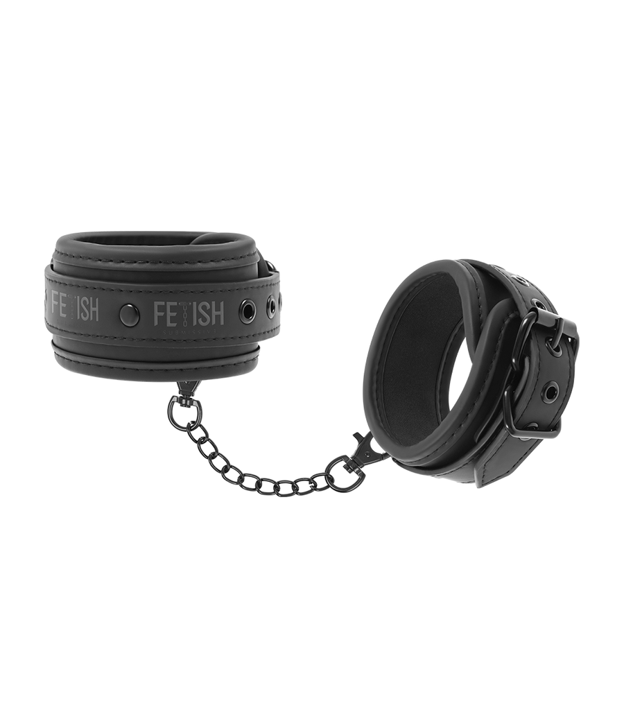 FETISH SUBMISSIVE - VEGAN LEATHER ANKLE CUFFS WITH NOPRENE LINING