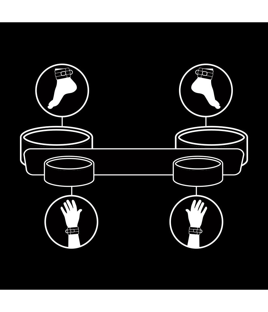 FETISH SUBMISSIVE - BARRA DE ESPALHAMENTO DE BONDAGE COM FORRO DE NOPRENE