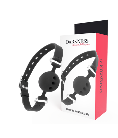 DARKNESS - SCHWARZER ATMUNGSAKTIVER SILIKON-KNEBEL