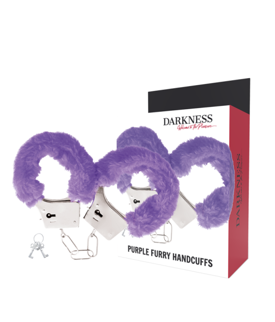 DARKNESS - LILAC LINED METAL HANDCUFFS