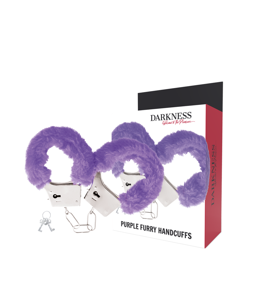 DARKNESS - LILAC LINED METAL HANDCUFFS
