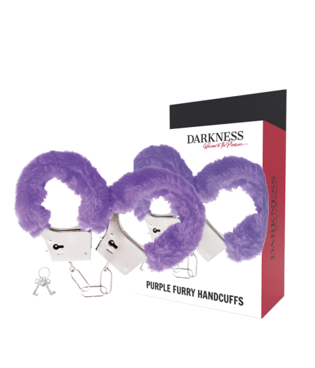 DARKNESS - LILAC LINED METAL HANDCUFFS