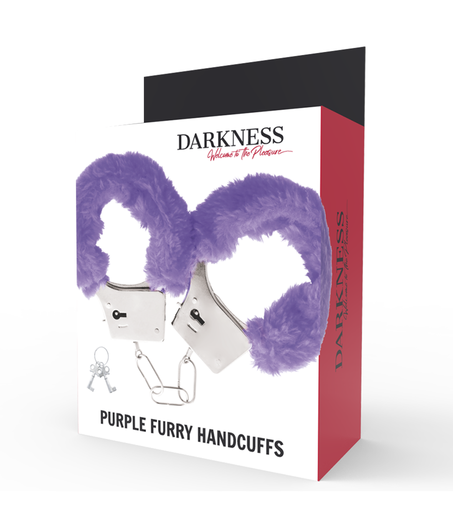 DARKNESS - LILAC LINED METAL HANDCUFFS