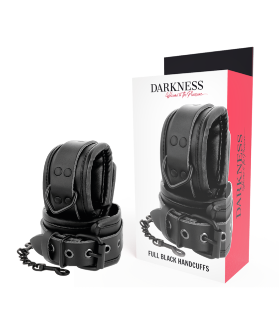 DARKNESS - MENOTTES RÉGLABLES EN CUIR NOIR