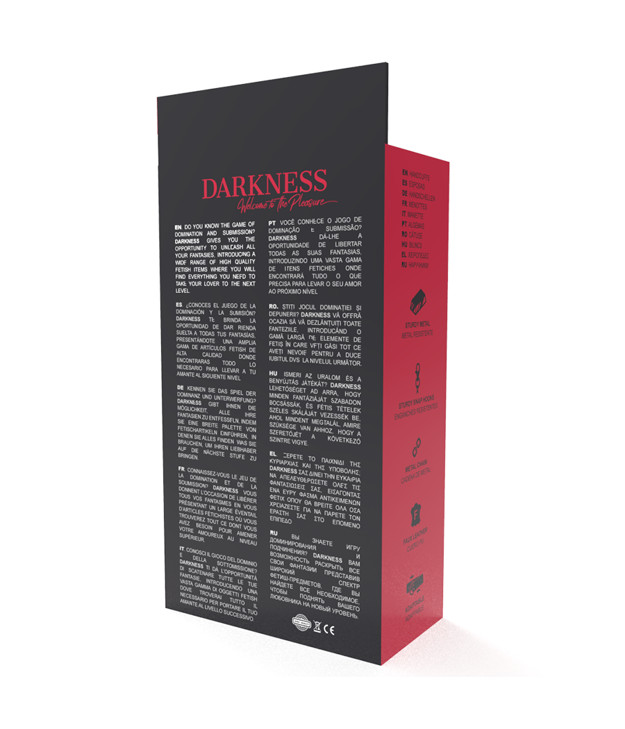 DARKNESS - ALGEMAS DE MÃOS DE COURO PRETO AJUSTÁVEIS