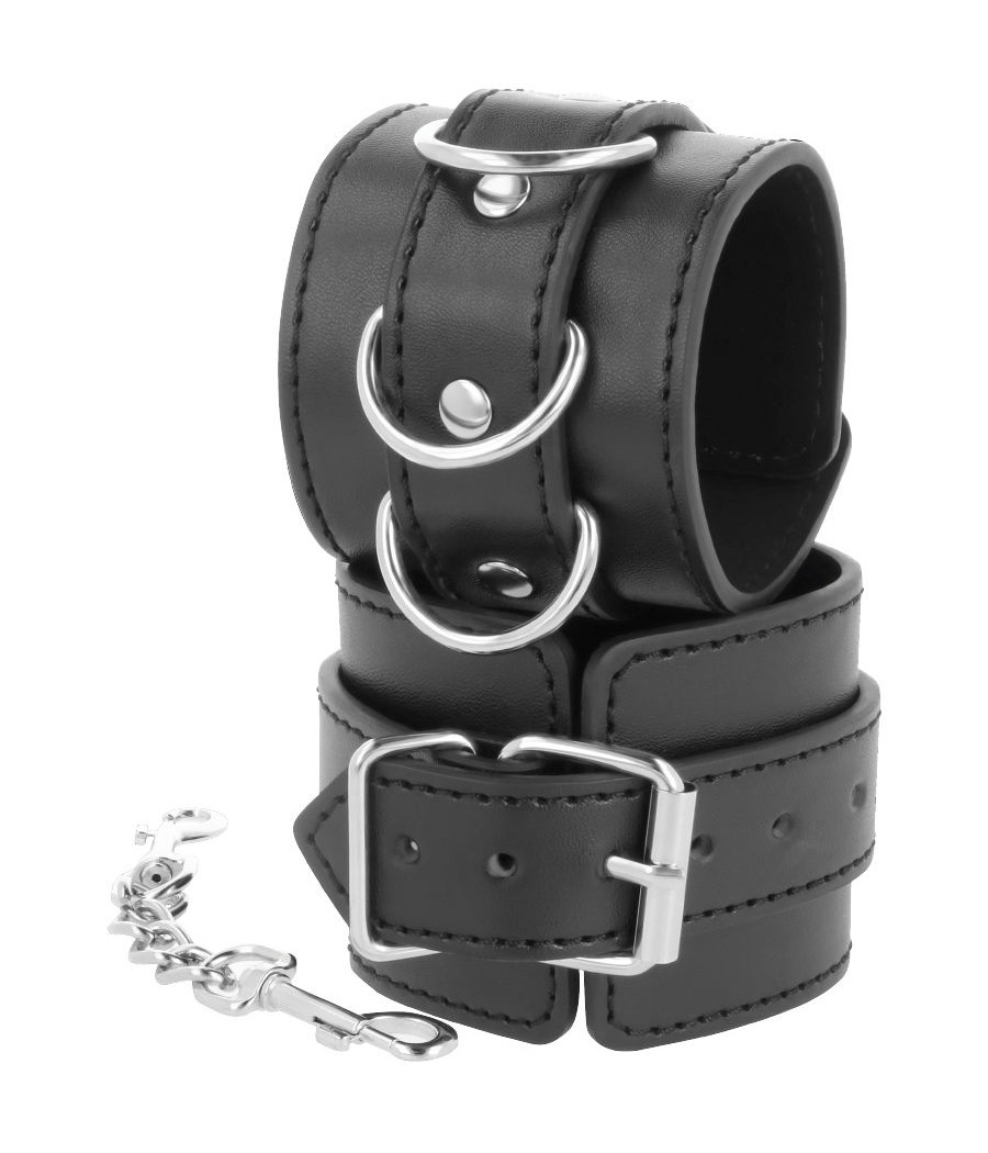 DARKNESS - MANETTE ALLA CAVIGLIA REGOLABILI IN PELLE NERA