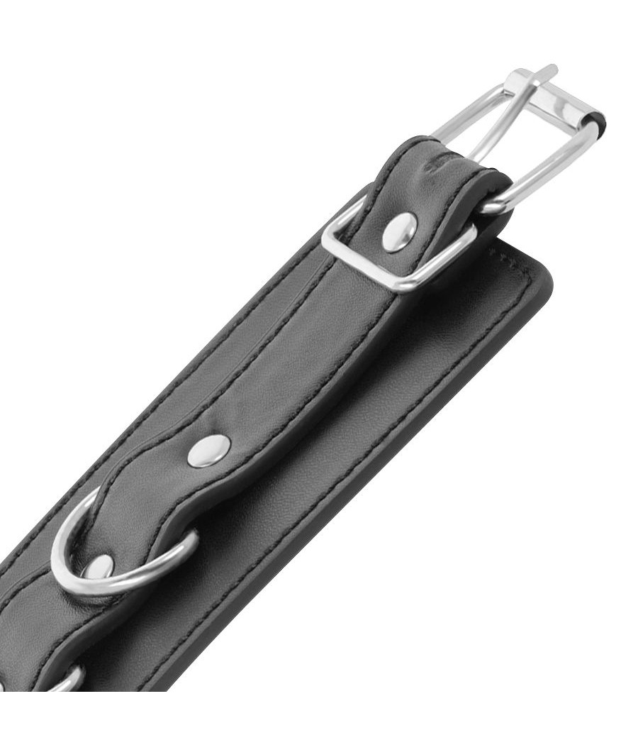 DARKNESS - BLACK ADJUSTABLE LEATHER ANKLE HANDCUFFS