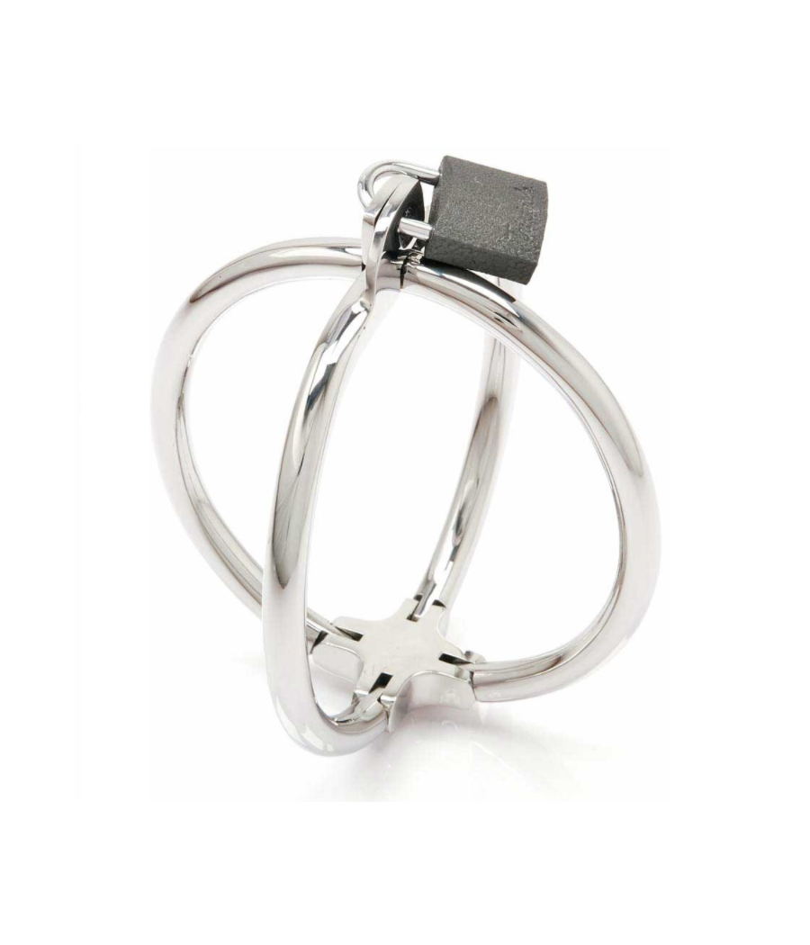 METAL HARD - CRISS CROSS HANDCUFF STAINLESS STEEL RESTRAINTS