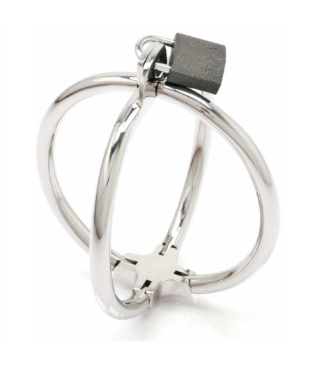 METAL HARD - CRISS CROSS HANDCUFF STAINLESS STEEL RESTRAINTS