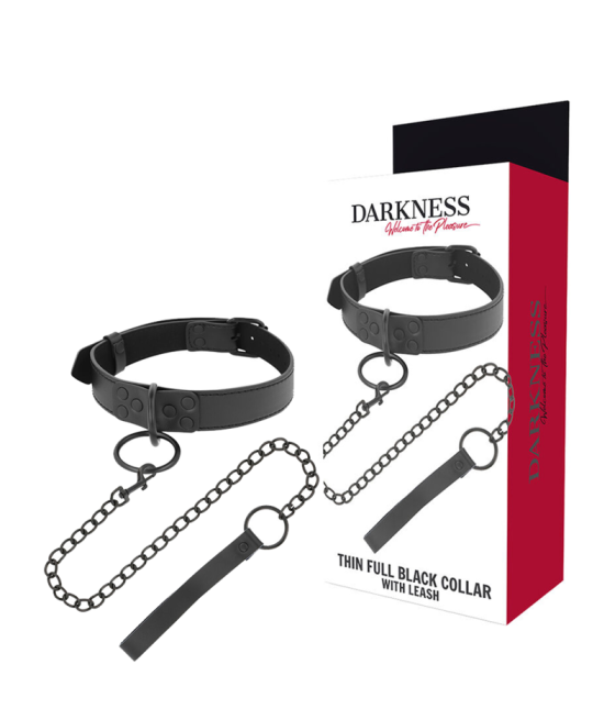 DARKNESS - COLLIER NOIR AVEC CHAÎNE