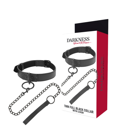 DARKNESS - COLLIER NOIR AVEC CHAÎNE