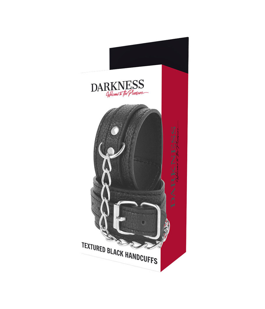 DARKNESS - ALGEMAS DE COURO TEXTURADO PRETO