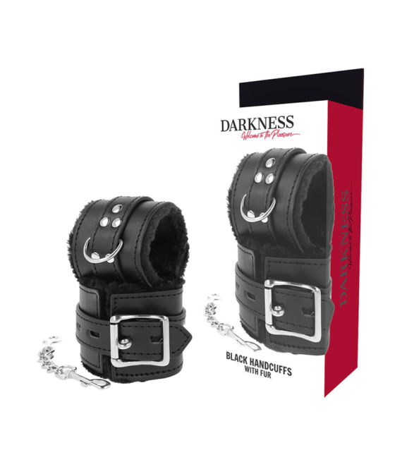 DARKNESS - BLACK LINED BDSM HANDCUFFS