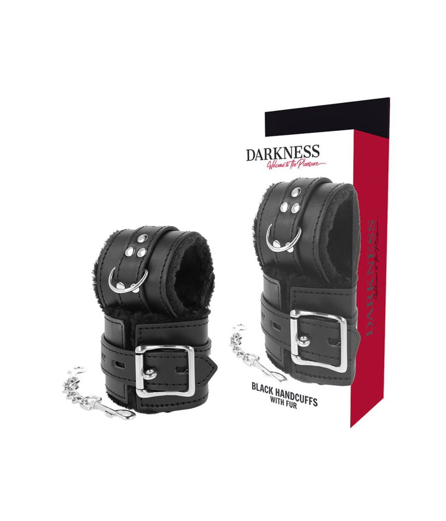 DARKNESS - BLACK LINED BDSM HANDCUFFS