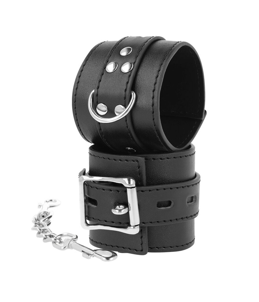 DARKNESS - BLACK LEATHER HANDCUFFS