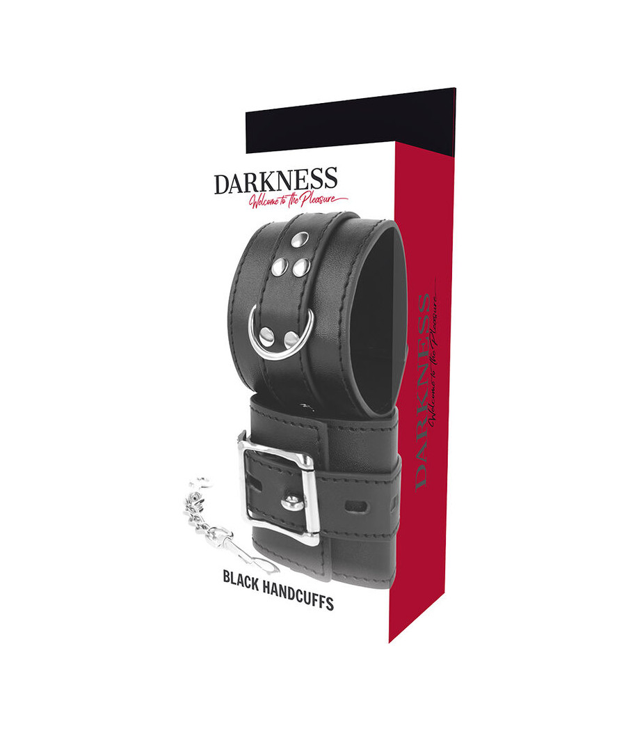DARKNESS - HANDSCHELLEN AUS SCHWARZEM LEDER