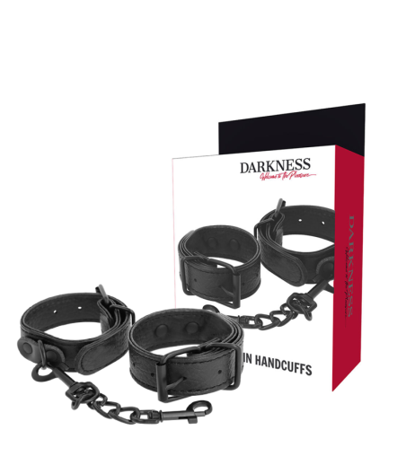 DARKNESS - WIDE THIN TEXTURED HANDCUFFS