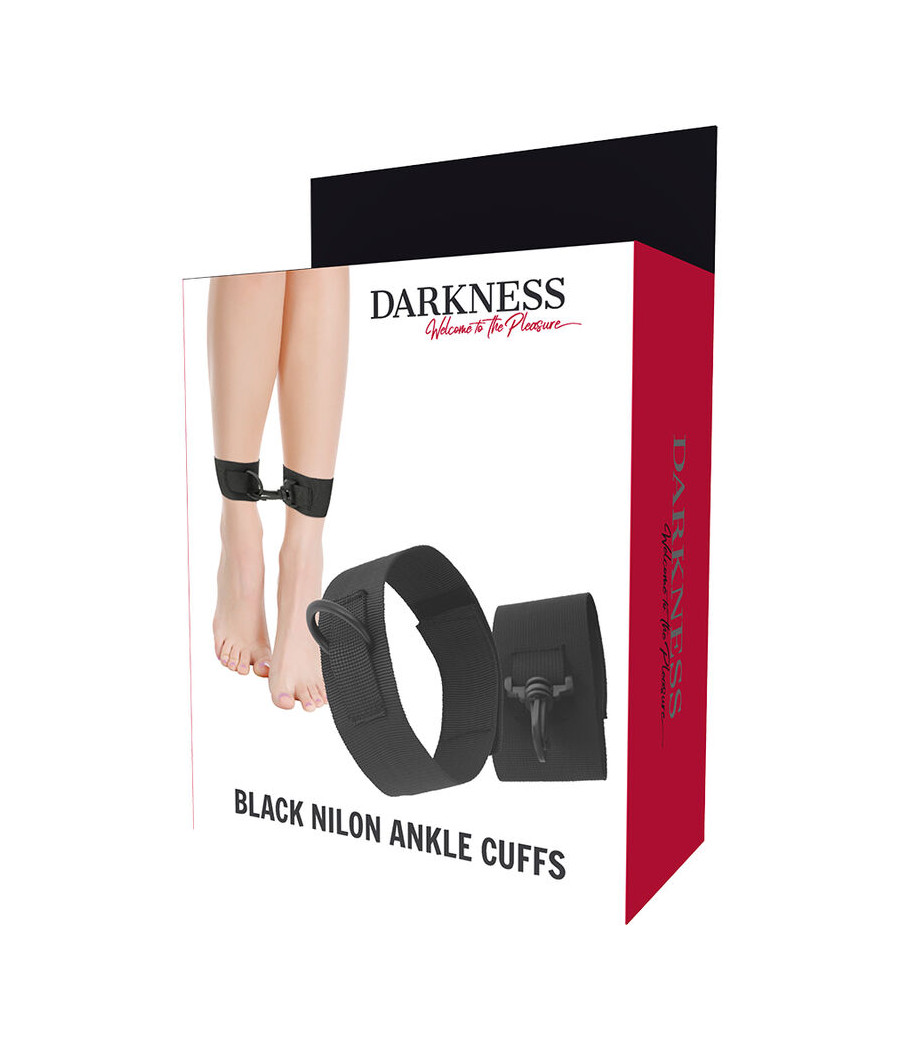 DARKNESS - KNÖCHELMANSCHETTEN AUS SCHWARZEM NYLON
