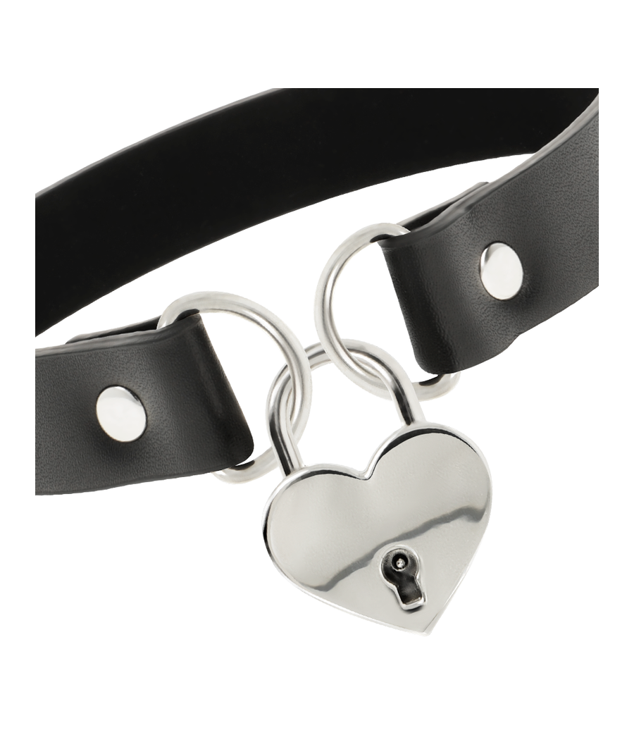 COQUETTE CHIC DESIRE - COLLANA IN PELLE VEGANA CON ACCESSORIO CUORE CON CHIAVE