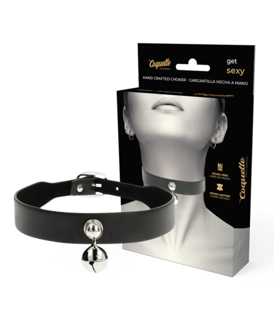 COQUETTE CHIC DESIRE - COLLANA IN PELLE VEGANA ACCESSORIO DONNA CON SONAGLIO