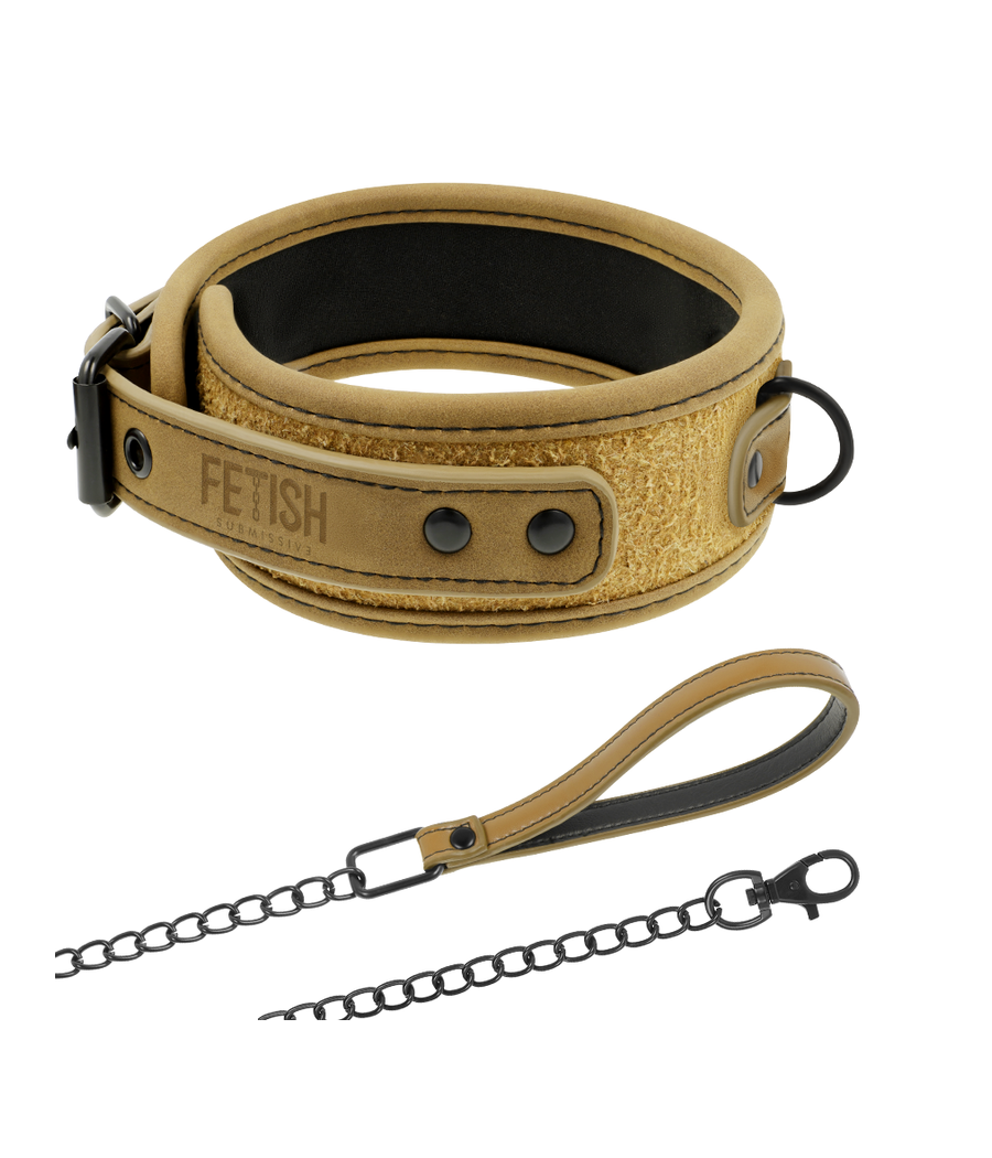 FETISH SUBMISSIVE ORIGEN - COLLAR CON CADENA CON FORRO DE NEOPRENO