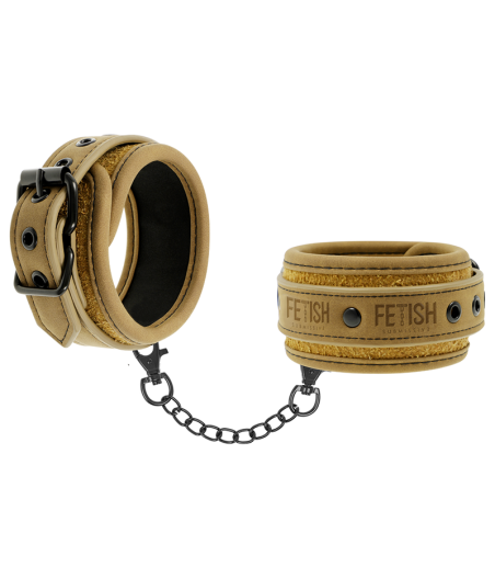 FETISH SUBMISSIVE ORIGEN - VEGAN LEATHER HANDCUFFS WITH NEOPRENE LINING