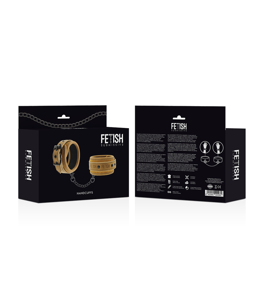 FETISH SUBMISSIVE ORIGIN - ALGEMAS DE COURO VEGANAS COM FORRO DE NEOPRENE