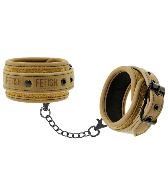 FETISH SUBMISSIVE ORIGEN - MENOTTES DE CHEVILLE EN CUIR VÉGÉTALIEN AVEC DOUBLURE EN NÉOPRÈNE