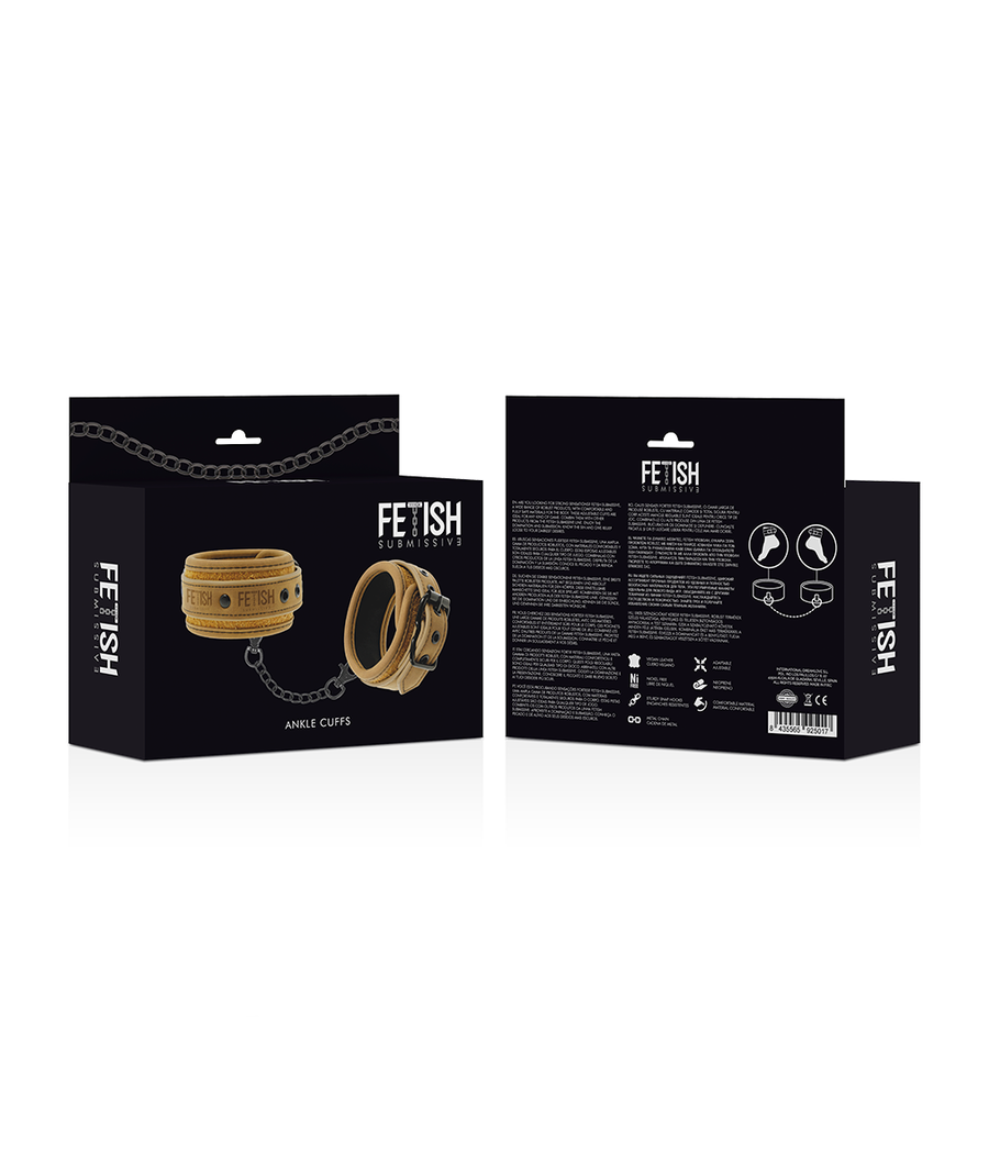 FETISH SUBMISSIVE ORIGEN - ESPOSAS TOBILLOS CUERO VEGANO CON FORRO DE NEOPRENO