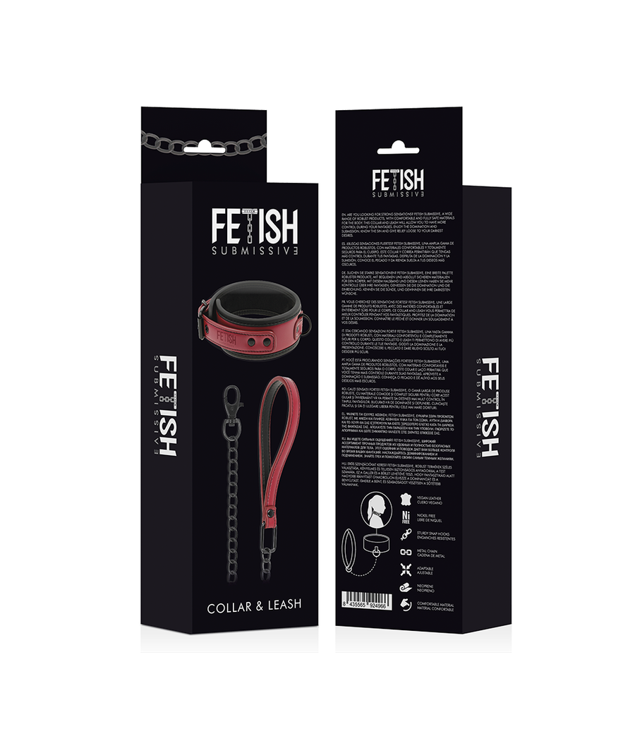 FETISH SUBMISSIVE DARK ROOM - COLAR DE CORRENTE COM FORRO DE NEOPRENE