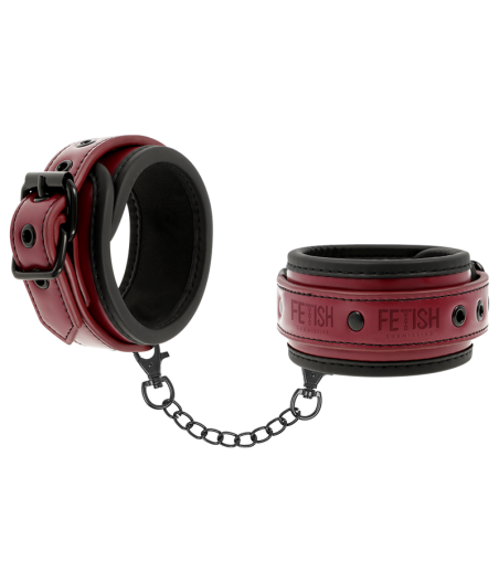 FETISH SUBMISSIVE DARK ROOM - VEGAN LEATHER HANDCUFFS WITH NEOPRENE LINING