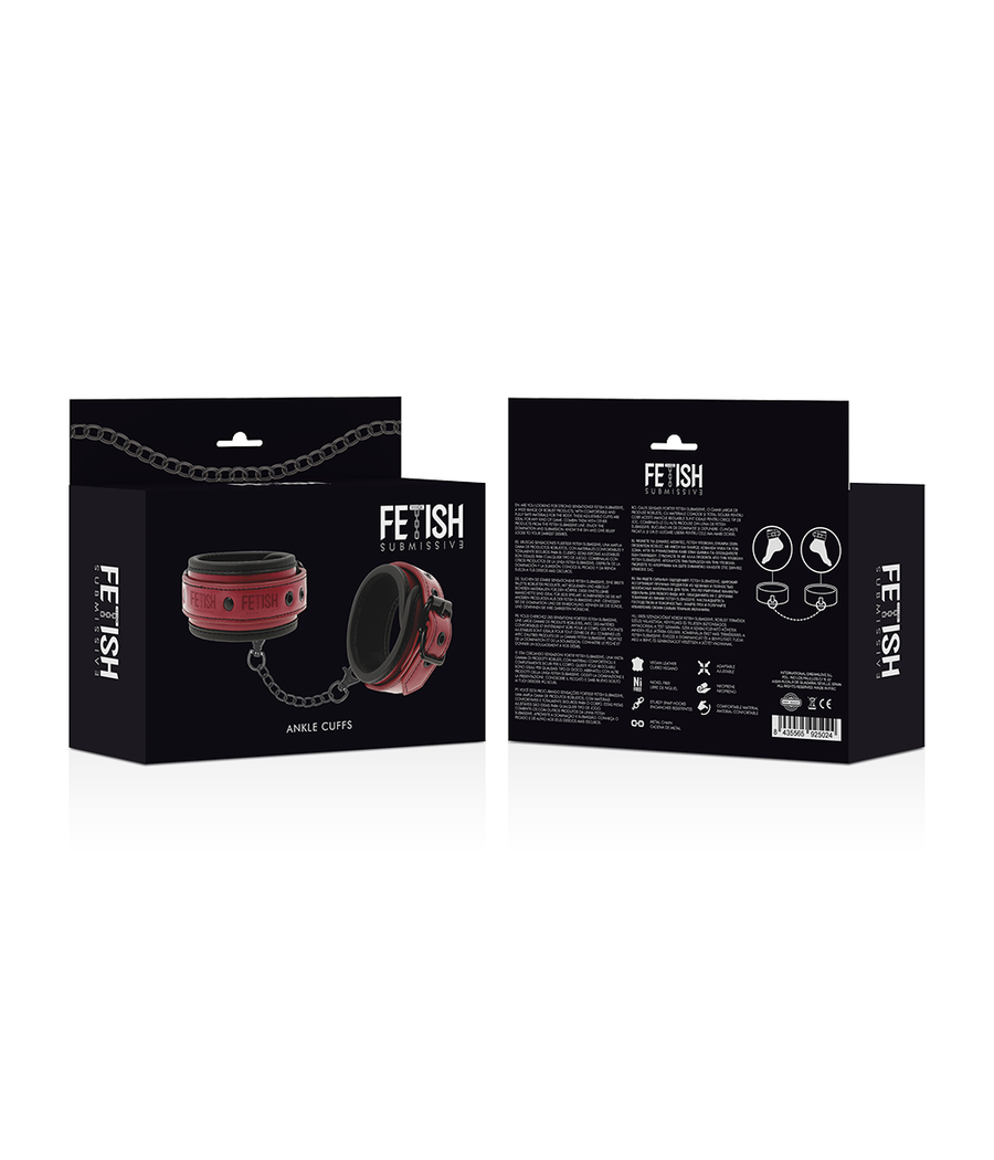 FETISH SUBMISSIVE DARK ROOM - ESPOSAS TOBILLOS CUERO VEGANO CON FORRO DE NEOPRENO