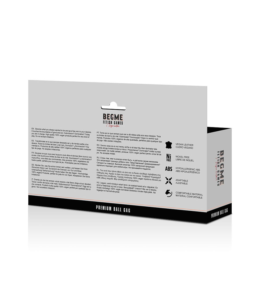 BEGME - BLACK EDITION BALLKNEBEL VEGANES LEDER