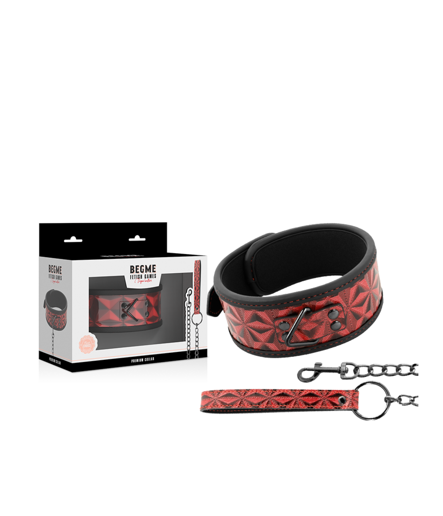BEGME - COLLARE IN PELLE VEGANA PREMIUM RED EDITION CON FODERA IN NEOPRENE