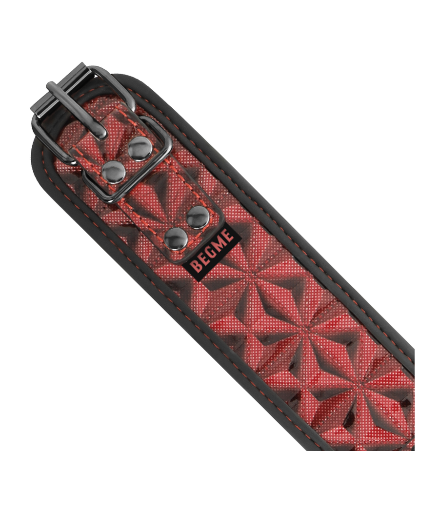 BEGME - COLLIER EN CUIR VÉGAN PREMIUM ÉDITION ROUGE AVEC DOUBLURE EN NÉOPRÈNE