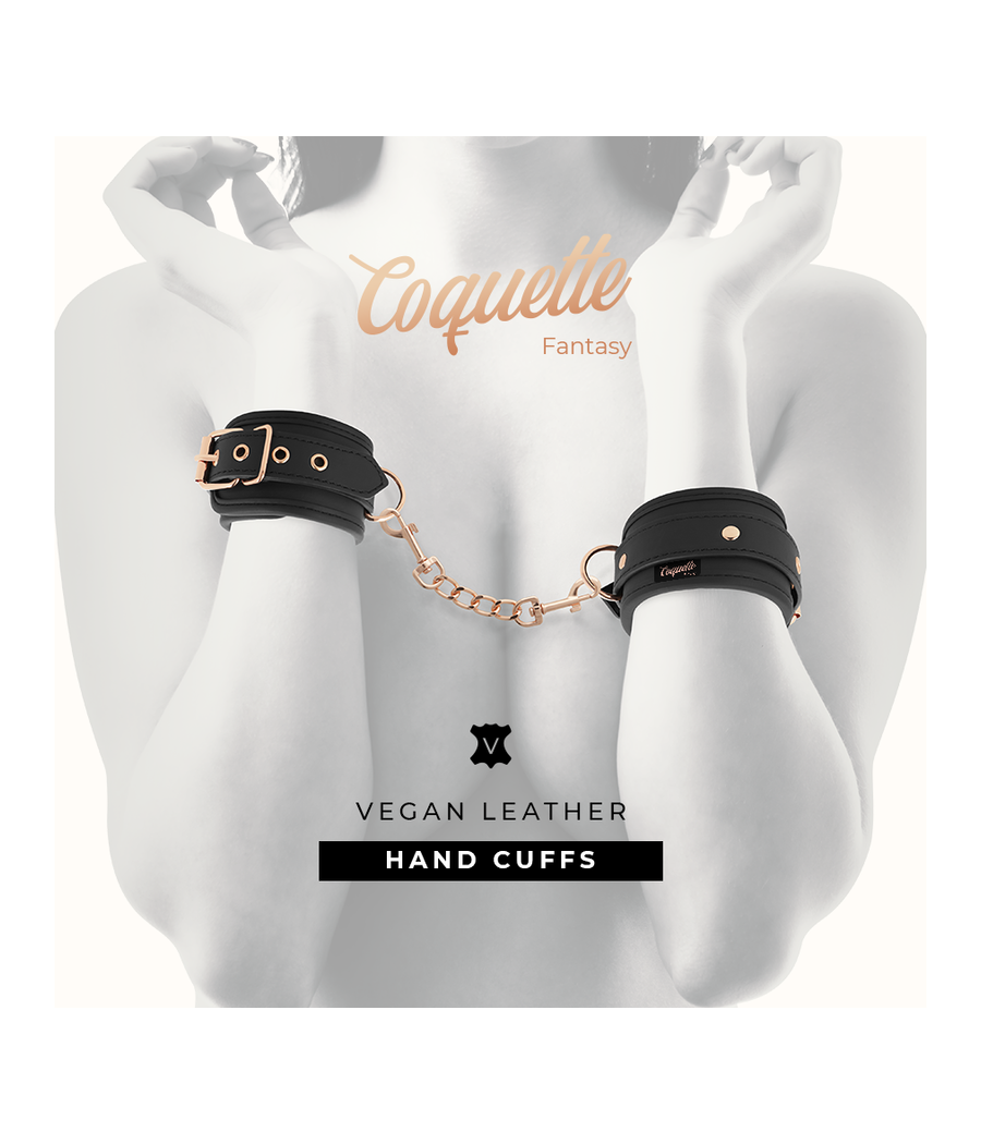 COQUETTE CHIC DESIRE - FANTASY-HANDSCHELLEN AUS VEGANEM LEDER MIT NOPRENE-FUTTER